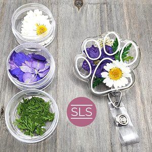 Dow Paw Floral Badge Reel-Real Flower Badge Holder